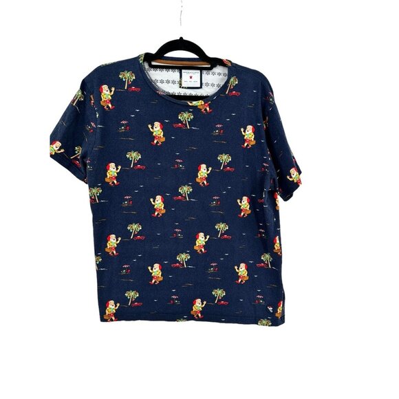 Denim & Flower Ricky Singh Santa Claus Hawaiian T-Shirt Mens Large Christmas - Picture 1 of 6